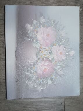 Original Soft Pink Floral Canvas Wall Art - Elegant Home Accent